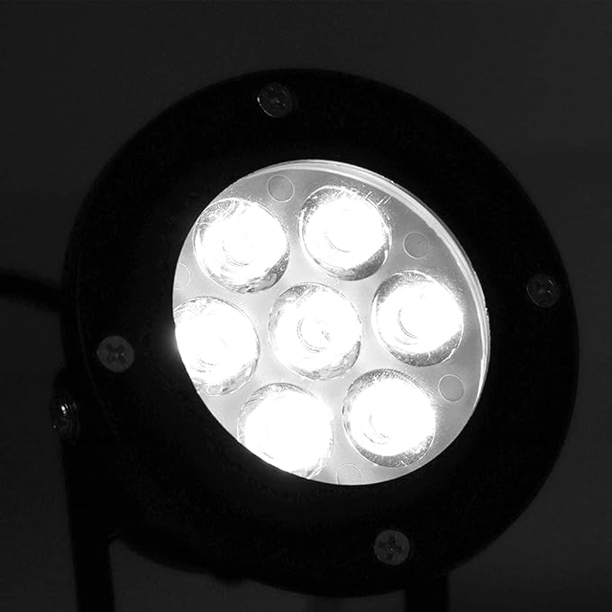 7W Aluminum Landscape Spot Light IP65 Waterproof 12V Warm/White Light - Durable Construction Energy Efficient Lighting Ideal for Outdoor Garden and Tree Use (White Light)
