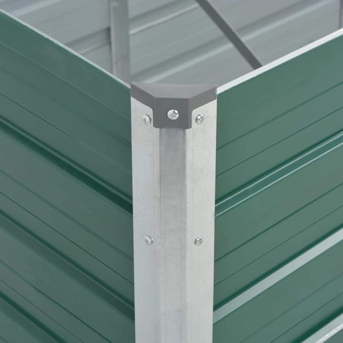 Garden Raised Bed Galvanized Steel 126x31.5x31.3 Green