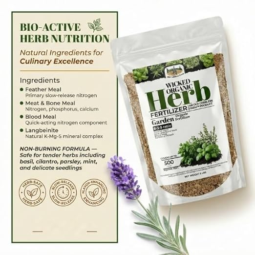 Old Cobblers Farm™ Wicked Organics Organic Herb Fertilizer- All-Natural Slow Release Plant Food for Garden Herbs – Supports Healthy Growth Flavor and Soil Vitality (5lbs|10lbs|15lbs|20lbs) (10lb)