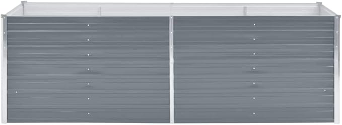 Garden Raised BedFlowerpotsPlantersRaised Garden PlanterRaised Planter Boxfor Indoor Outdoor VegetablesFruitsPotatoFlowersGalvanized Steel 94.5x31.5x31.3 Gray