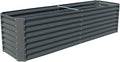 239 Gallons 8x2x2Ft Outdoor Metal Raised Garden Bed Flower Box Gray for Various Growth Conditions for Outdoor Vegetable Flowers Fruit Suitable