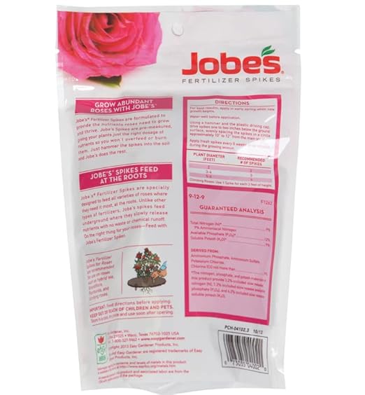 Jobe's 04102 Rose Fertilizer Spikes 10 Multicolor (5 Pack)