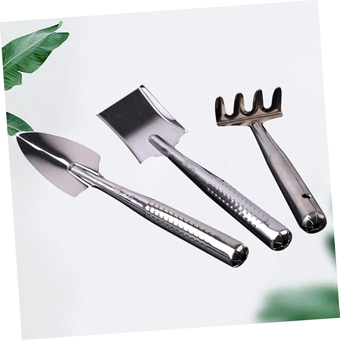 Happyyami 2 Sets 3pcs Rake Spade Shovel Succulents Tool
