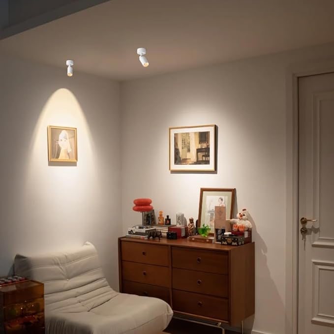 Adjustable Ceiling Spotlight 5w Spot Light Exposed Mounted Led Flush Mount Lights Directio l Spotlights Accent Lighting Artwork Display Lamps