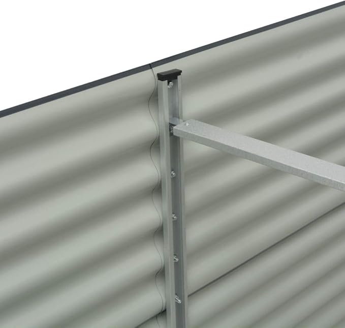 Garden Raised Bed 94.4x31.4x31.8 Galvanized Steel Gray