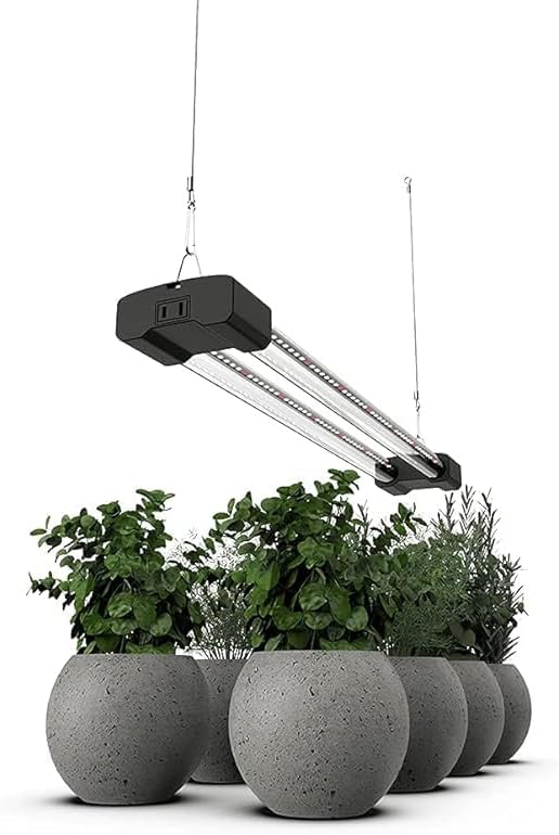 DYMOND BoostGro LED Grow Light Full Spectrum Linkable 5000K Daylight + 660nm Red Indoor Plant Lighting Fixture (2 FT Black)