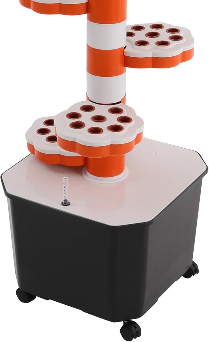 10 Tier 80 Hole Hydroponic Grow Tower with Water Pump &amp Timer Indoor Vertical Garden System with 5 Wheels for Lettuce Herbs Strawberries Home Hydroponics Planting Kit with 12 Gal Tank
