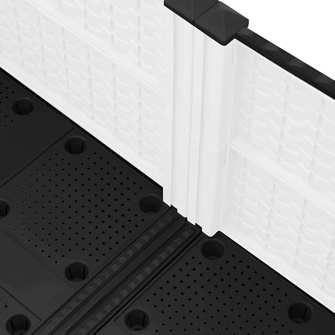 YAFF Rectangular Raised Garden Bed in White with Basketweave Pattern - Polypropylene Planter Box for Indoor or Outdoor Use 47.2 x 15.7 x 15.0 in
