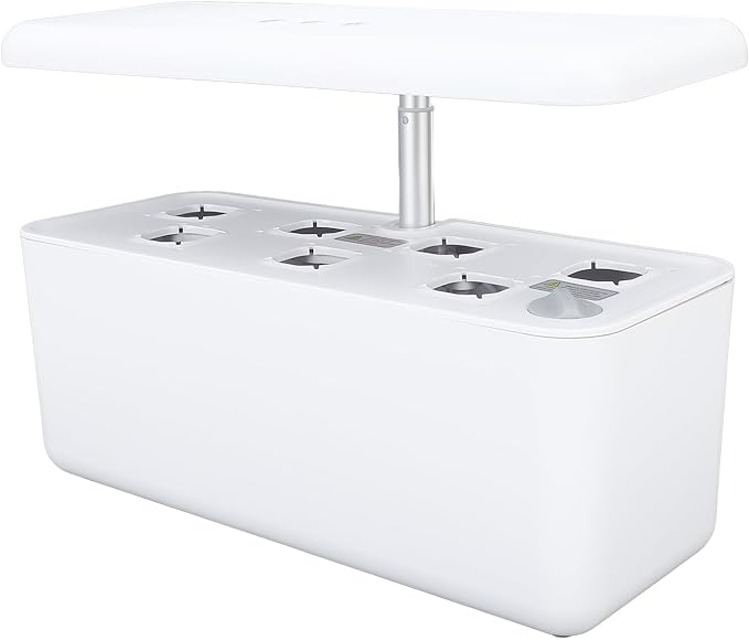 Acouto roponics Growing System with LED Lights and Pump Cycle for Indoor Vegetable Garden - 3 Modes Planter (White)