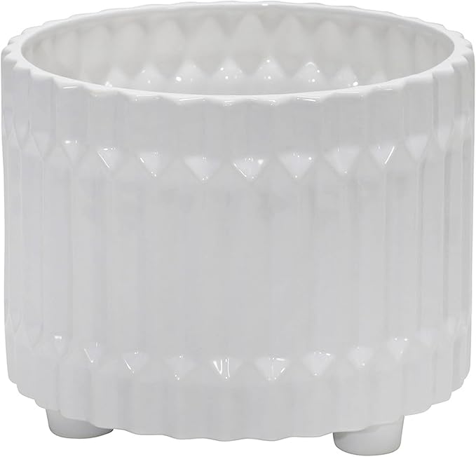 Generic S2 Fluted Planter W FEET 1012 White
