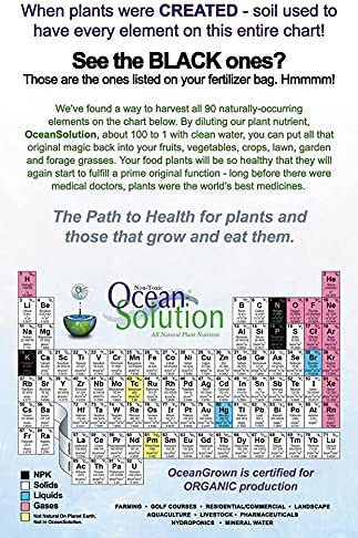 Ocean Solution Organic Liquid Fertilizer - Plant Nutrient Concentrate - Ideal for Livestock &amp Hydroponic - Easy Application No Stains or Clogging - Restores Mineral in Soils - 1 Gallon