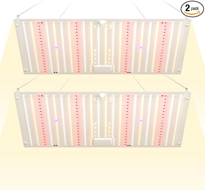 2PCS 2000W LED Grow Light AC100-277V Plant Lamp with UV &amp IR All - Round Indoor Planting Light for Seeds &amp Saplings Sunlight - Like Panel for Greenhouse Hydroponic Growth with Hanging Kit &am