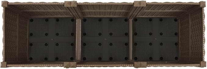 vidaXL Rectangular Raised Bed - Sturdy Outdoor Planter for Garden Patio and Balcony Durable Polypropylene Material Easy to Assemble - Brown 47.2x15.7x15