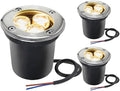 LED Spotlight LED Buried Lights3W Outdoor Recessed Round Landscape Lamp 12V/24V Ground Lights for DrivewayStepGardenPathwayPatio3 PackCool White Light12VWarm White Light-24V