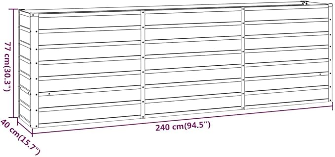 Corten Steel Outdoor Garden Raised Bed Garden Planter Box for Vegetables Flowers Herbs Rusty 94.5x15.7x30.3 Corten Steel-242