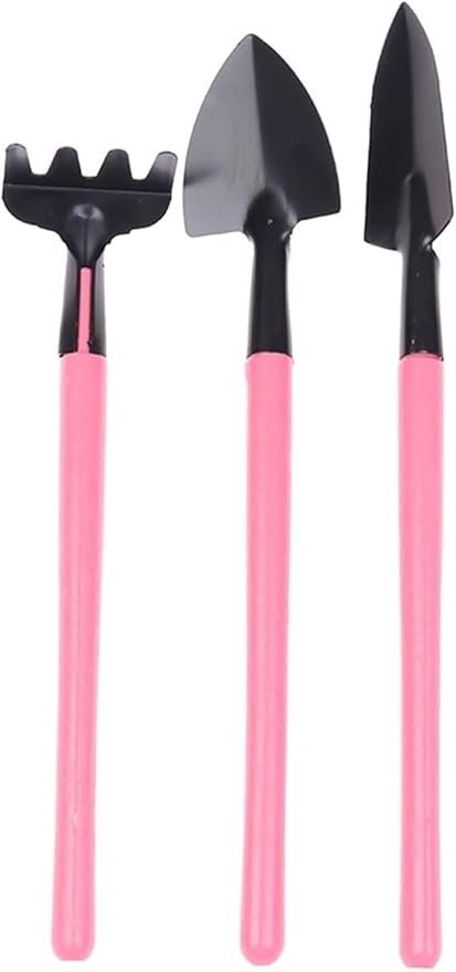 Garden Tools Shovel 2/3PCs/Set Shovel Rake Plng Tools Combination Home Gardening Tool Mini Digging Suits(Pink)