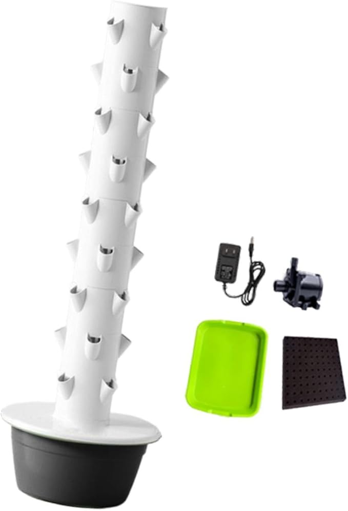 Hydroponic Tower Hydroponics Growing System Kit Accessories Gardening Pots Practical Vertical Planter for Strawberries Black L