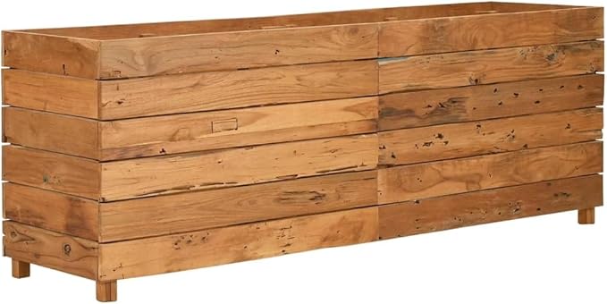 Wooden Raised Garden Bed Flower Planters Box for Growing Flowers Herbs or Veggies 59.1x15.7x21.7-511