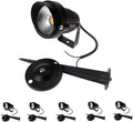QUANS 6 Pack 5W Cool White 12V 24V DC AC Low Voltage Outdoor Landscape Spotlight LED Light Wall Mount Fixture Waterproof Stake Spike Stand for Pathway Lawn Garden Yard Tree Lighting 12V 24V No Plug