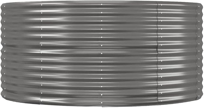 Garden Raised BedOutdoor Garden Raised Planter Boxes Garden Beds Suitable for Growing Flowers Porch and Fruits Herbs Gray 144.5X55.1X26.8 Powder-Coated Steel
