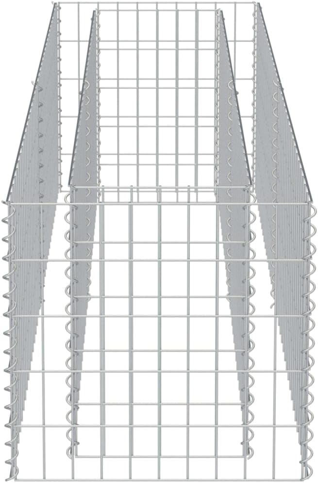 Gabion Raised Bed Galvanized Steel Gabion Planter Raised Bed Wire Fencing Patio Flower Plant Basket Rock Stone Fill Mesh Fence 70.9x19.7x19.7-340