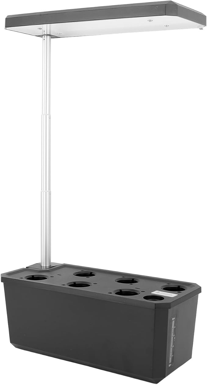 LED Hydroponic Planting System with Intelligent Control Easy to Use for Indoor Planting Solution (Black)