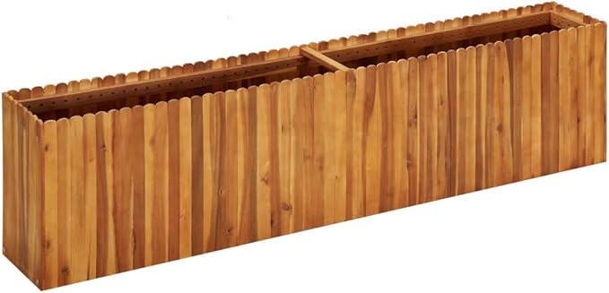 Garden Planter Raised Bed Patio Flower Plant Vegetable Bed with Slatted Bottom Wooden Lawn Backyard Outdoor Patio DIY DecorAcacia Wood 78.7x11.8x19.6