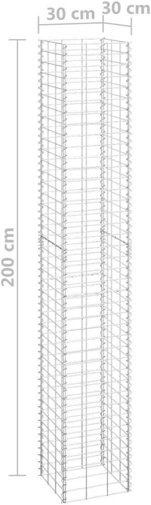 Gabion Raised Beds Metal Box for Outdoor Flower Plant Large Galvanized Gardening 11.8x11.8x78.7 Set of