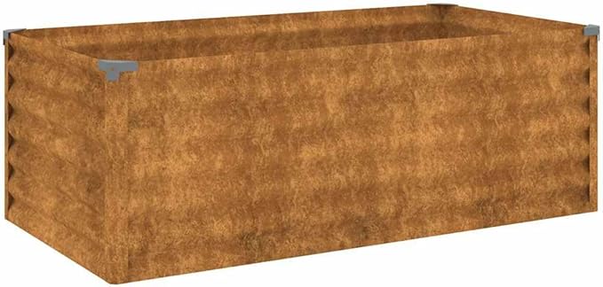 Corten Steel Raised Garden Bed 39.4x39.4x14.2 Rusty Planter Box Weather-Resistant Elevated Outdoor Raised Beds for Flowers Vegetables on Patio Balcony Backyard
