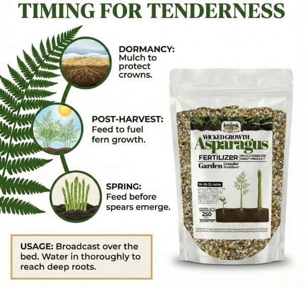 Old Cobblers Farm™ Wicked Growth Asparagus Fertilizer – Balanced Formula for Healthy Spears &amp Strong Root Growth – Supports Early Season Growth (5 lbs | 10 lbs | 15 lbs | 20 lbs) (5 lbs)