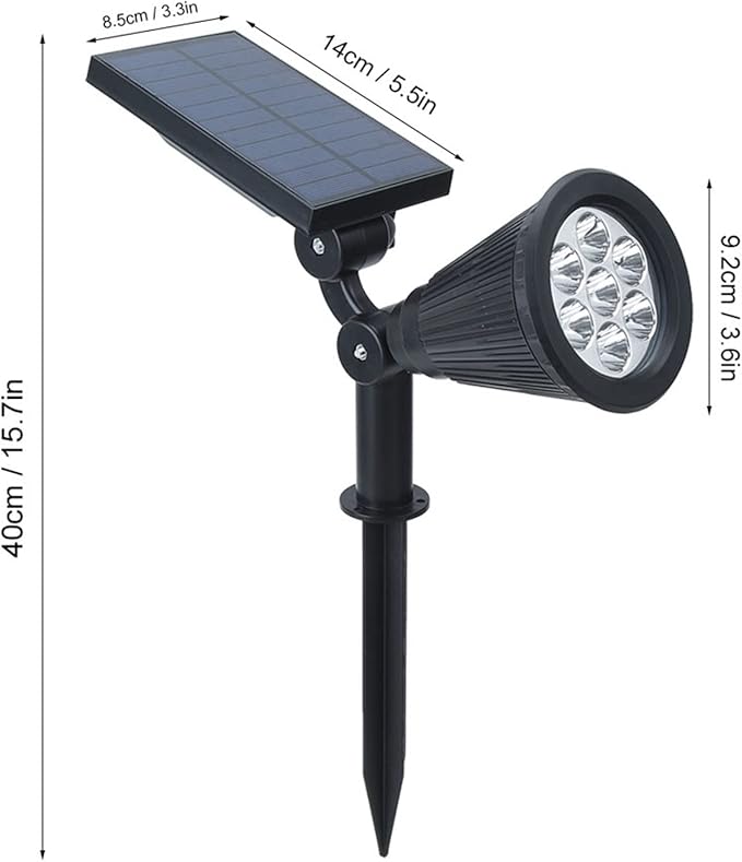 Fafeicy Solar Outdoor Light Water Proof 2pcs 7LED Solar Lawn Lights Spotlights Garden Landscape Light High Brightness LED Fireproof ABS Material IP65 Water Proof Grade (7 Color Light)