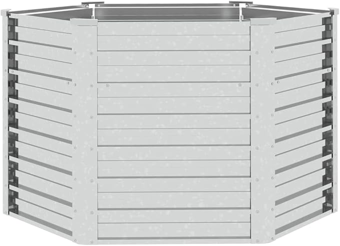 Garden Raised Bed Silver Galvanized Steel Large 50.8x50.8x30.3 Inch Durable Outdoor Planter for Vegetables Herbs Flowers