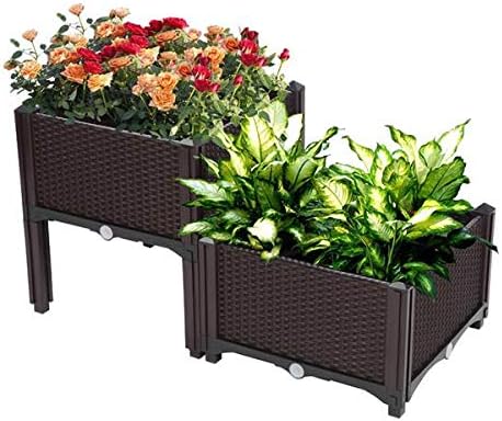 Raised Garden Bed Kit - Elevated Planter Garden Box for Vegetable/Flower/Herb Outdoor 43 x 40 x 40) cm(L x W x H)