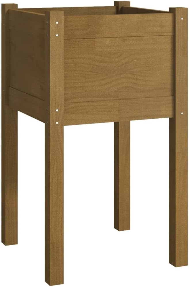 Garden PlantersFreestanding PlantersMultifunctional High BedsBalcony Planter BoxPlant Privacy FencePatio Raised Bedsfor VegetablesFlowers2 pcs Honey Brown 15.7x15.7x27.6 Solid Wood Pine