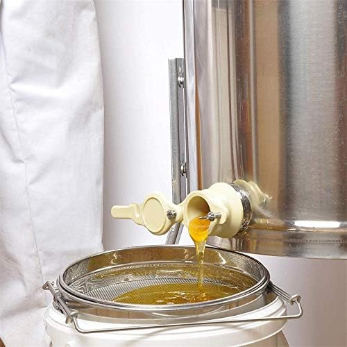 Mr.Bee Honey Harvesting Beekeeping Starter Tool Kit Set of 5 Double Sieve Stainless Steel Honey Strainer Frame Holder Uncapping Fork Honey Gate Extractor and Queen Catcher for Beekeeping Supplies