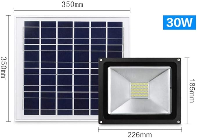 10W/20W/30W/50W LED Solar Waterproof Outdoor Spotlight Courtyard Home Wall Spotlight with High Brightness Aluminum Landscape Emergency Light