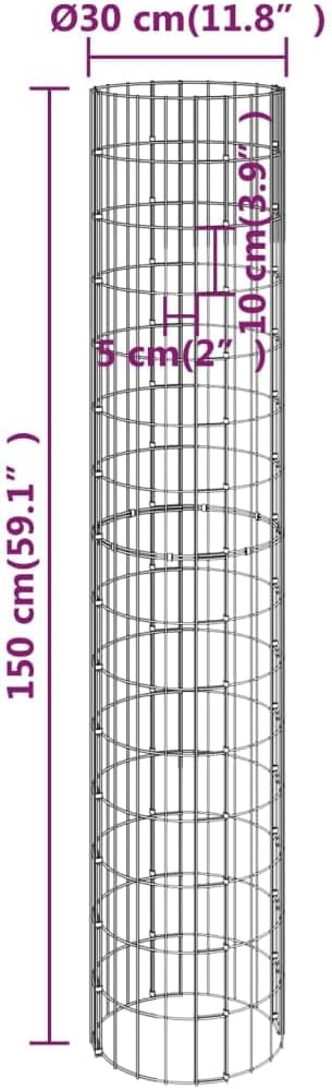 vidaXL Galvanized Steel Circular Gabion Raised Bed Set - Rustproof - Setup Includes 4 Different Sized Gabions - Ideal for Garden Projects