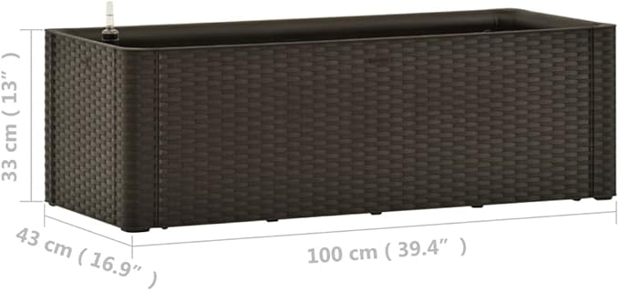 Garden Raised Bed Mocha with Automatic Watering SystemPlant Stand Outdoor Garden Box Garden Planter Box Outdoor Patio Grow Herbs Vegetables Flowers Garden Bed 39.4x16.9x13