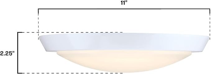 Westinghouse Lighting 6136900 Morrell Transitional One-Light 11 Inch 23 Watt LED Indoor Flush Mount Fixture with Color Temperature Selection White Finish Frosted Acrylic Shade