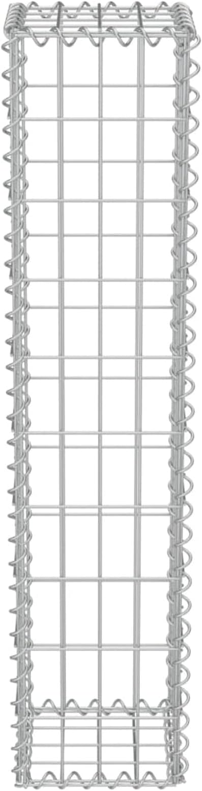 Gabion Basket Galvanized Steel Mesh Grid with Covers 7.87x7.87x39.4 Inches for Raised Garden Bed and Retaining Wall