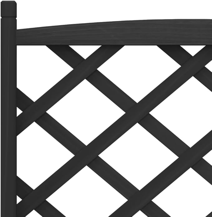 Raised Garden Bed with Trellis and Wheels Black Solid Fir Wood Planter Box for Outdoor Garden Patio Elevated Planter with Drainage for Climbing Plants Flowers Vegetables and More