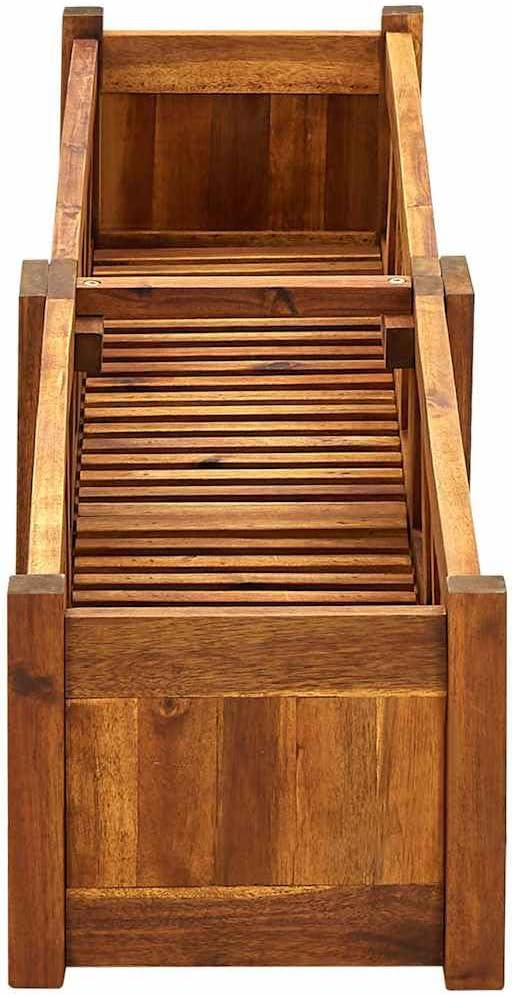 vidaXL 5 x 1ft Garden Raised Bed Solid Acacia Wood Planter Box for Flowers Vegetables Herbs - Wooden Elevated Flower Bed for Outdoor/Indoor Backyard Patio Use - Natural Brown
