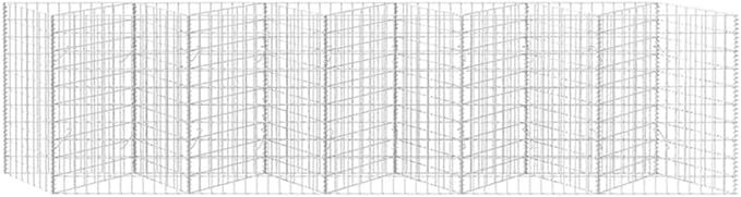 Gabion Basket Galvanized Steel 118.1x11.8x39.4 Gabion Raised Bed Gabion Cages Basket Steel Woven Gabion Net for Backyard Garden