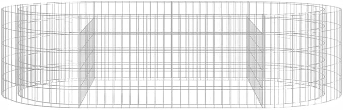 YAFF Silver Galvanized Iron Gabion Raised Bed for Gardening - Rectangular Metal Garden Box 78.7 x 39.4 x 19.7 inches