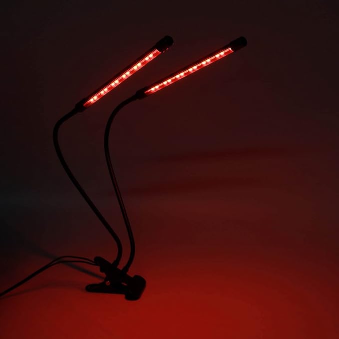 LED Grow Light Plant Grow Lamp Dual Head Full Spectrum 3 Modes Dimmable Timing Clip On LED Plant Lamp for Indoor Greenhouse Vegetables Flowers
