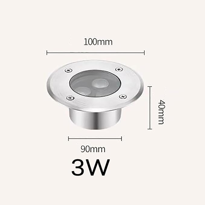 4PCS IP68 Waterproof LED Buried Lights - Ultra-Thin Round Recessed Spot Lights for Outdoor Fountains and Landscapes RGB Submersible Pond Lighting (AC 24V 3W)