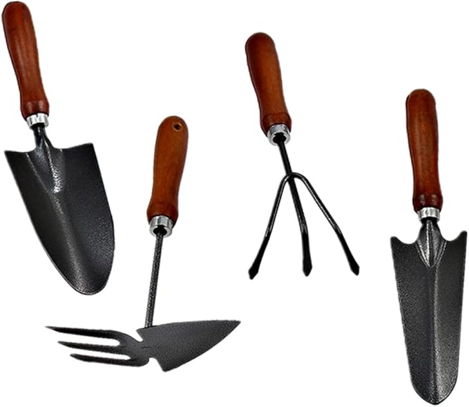 Totority 4pcs Mini Iron Garden Tool Set Thicken Shovel and Spade for Planting Cultivating and Weeding Your Garden for Gardening