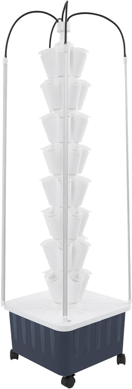 Hydroponics Growing System Indoor Garden 40Pods Herb Garden Kit Indoor with LED Grow Light Fresh Herbs Vegetables Hydroponic Planter for Home Kitchen Office (White)