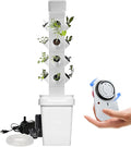 Hydroponics Growing 24 Pods Vertical Hydroponics Tower Smart Garden Planter Germination Kit Aeroponics Growing Kit with Hydrating Pump Adapter