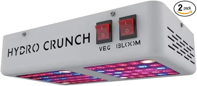 Hydro Crunch Two Led Grow Light with High Yield Diodes Full Spectrum LED Grow Lights for Indoor Plants Greenhouse Veg Bloom Light Hydroponic Grow Lamp (600 W) Two Lights Included.